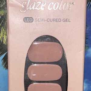 Dashing Diva Glaze Color LED Semi-Cured Gel Nail Strips Mauve Pink Nude 32 Count